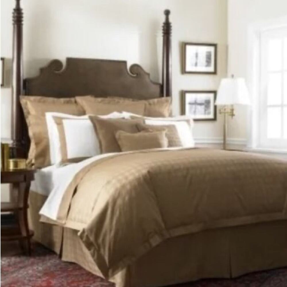 Lauren Ralph Lauren Suite Pillow Sham Standard Glen Plaid Camel New in Package - Picture 3 of 10